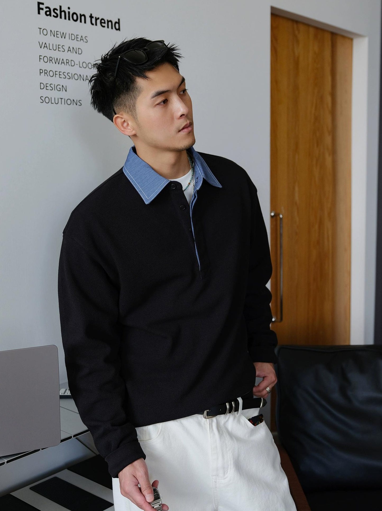 Casual Lapel Sweatshirt