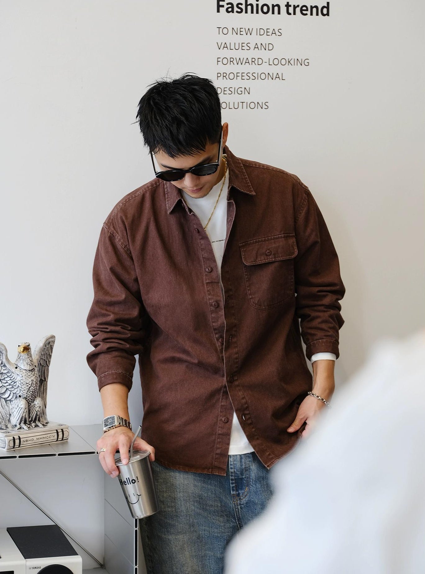Retro Denim Long-Sleeve Shirt