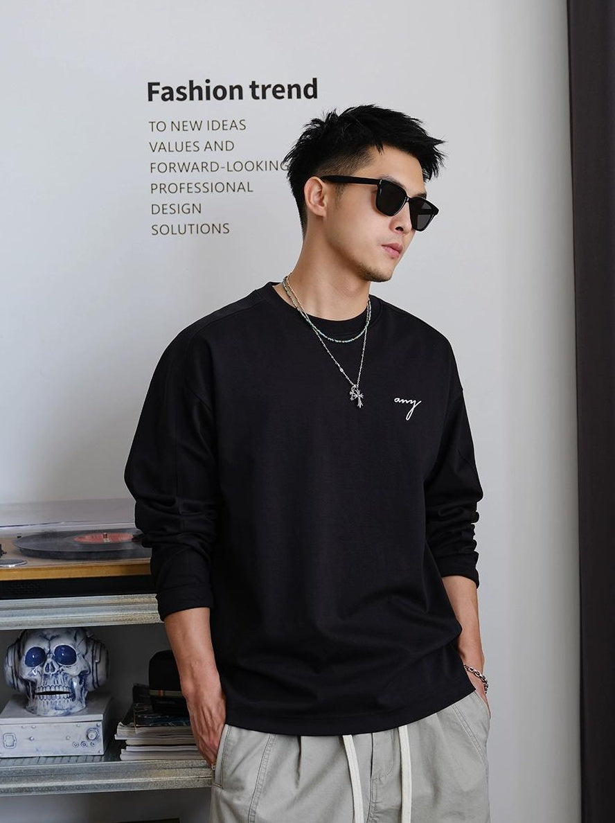 Embroidered Long-Sleeve T-Shirt