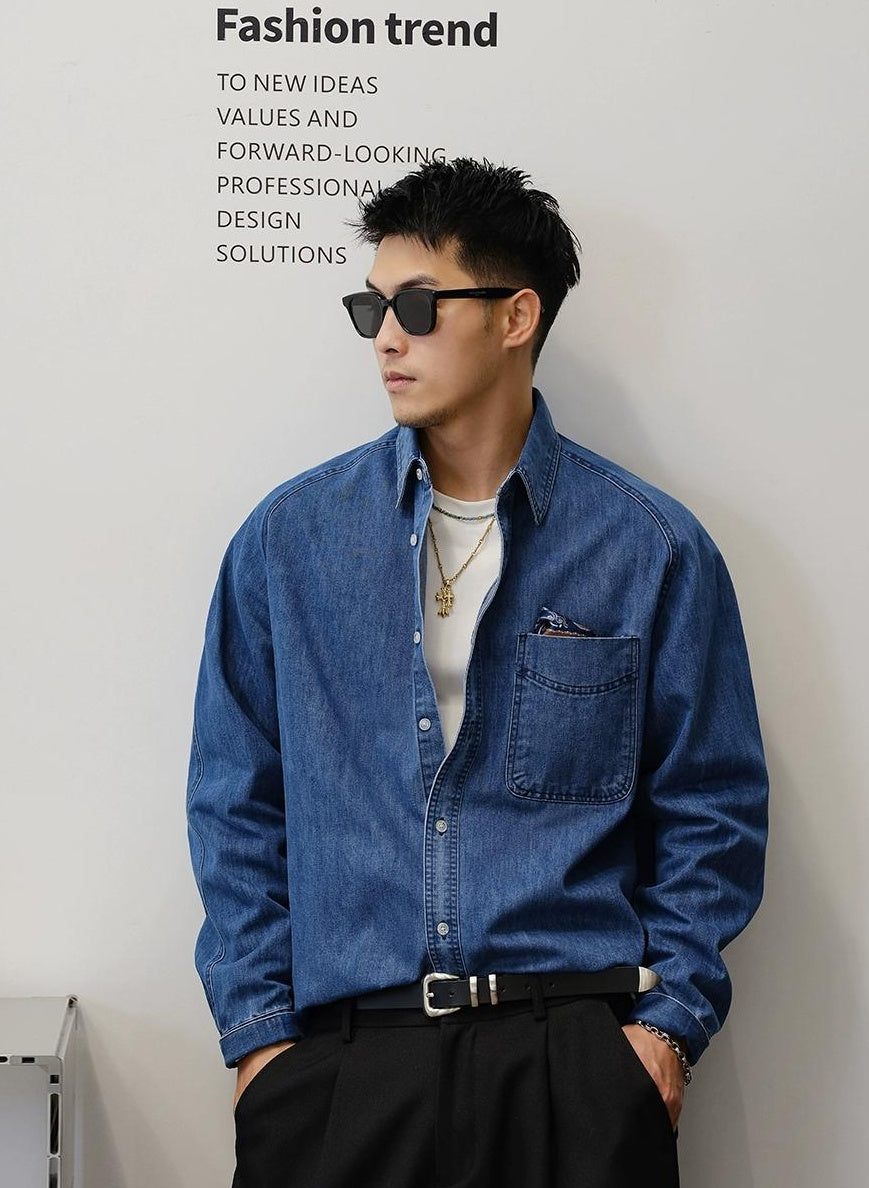 Blue Denim Long Sleeve Shirt