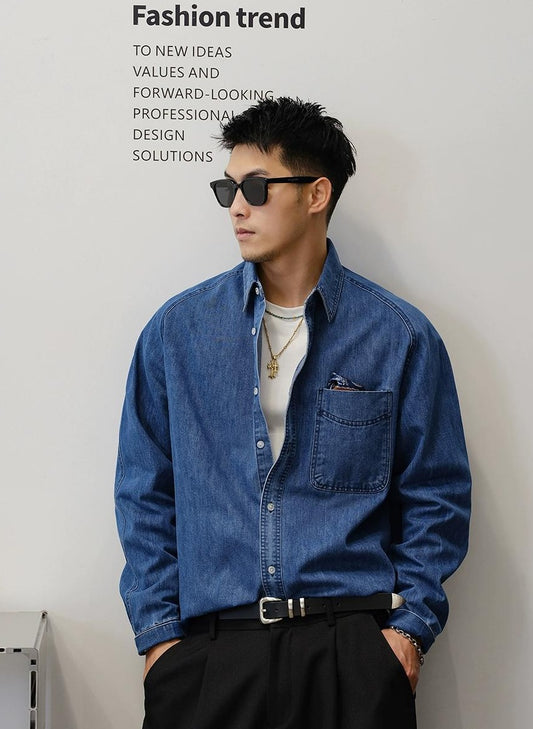 Blue Denim Long Sleeve Shirt