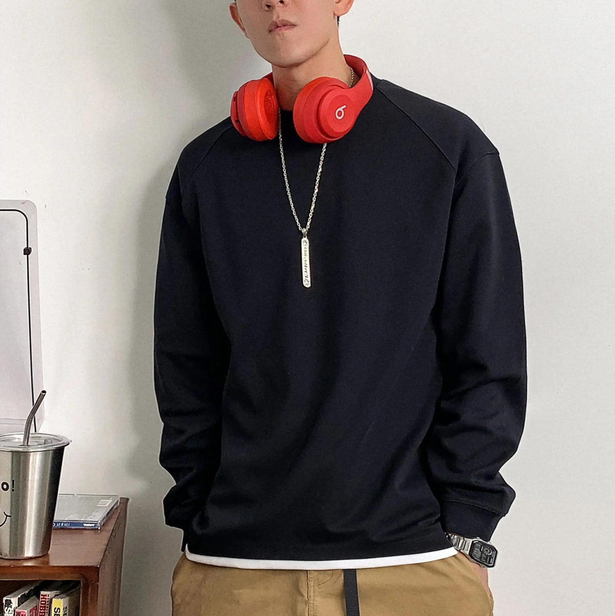 Basic Solid Color Long Sleeve T-Shirt