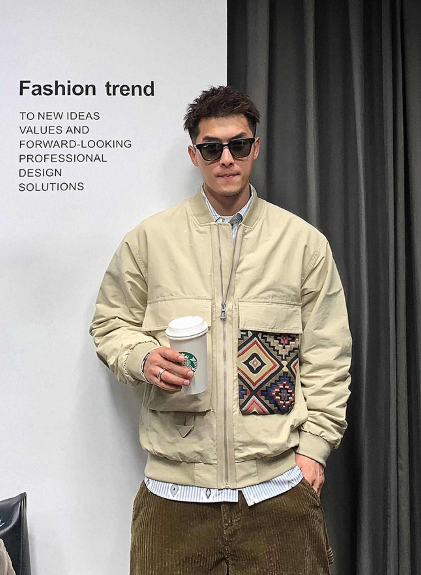 Trendy Color Block Baseball Jacket
