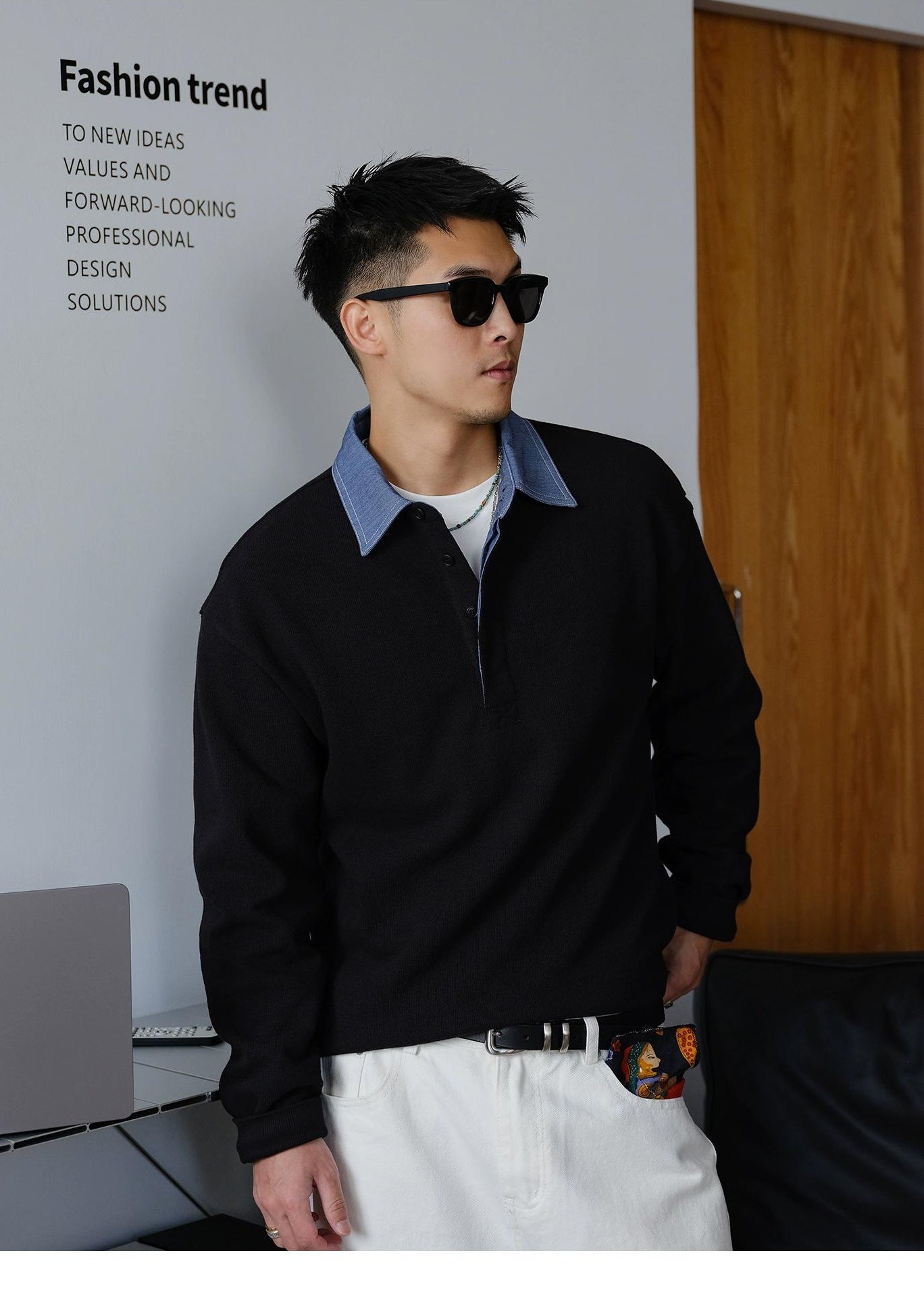 Casual Lapel Sweatshirt