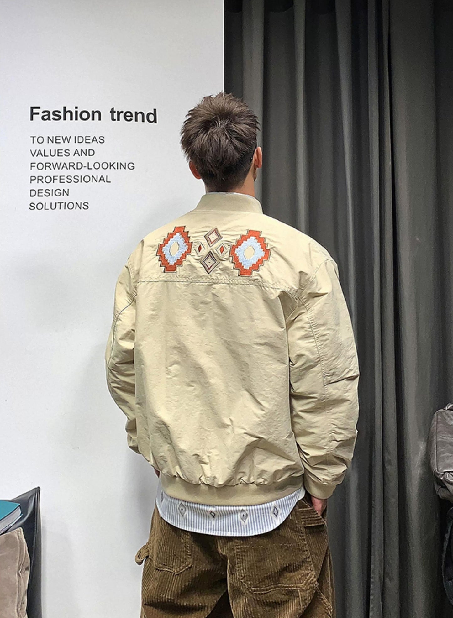 Trendy Color Block Baseball Jacket