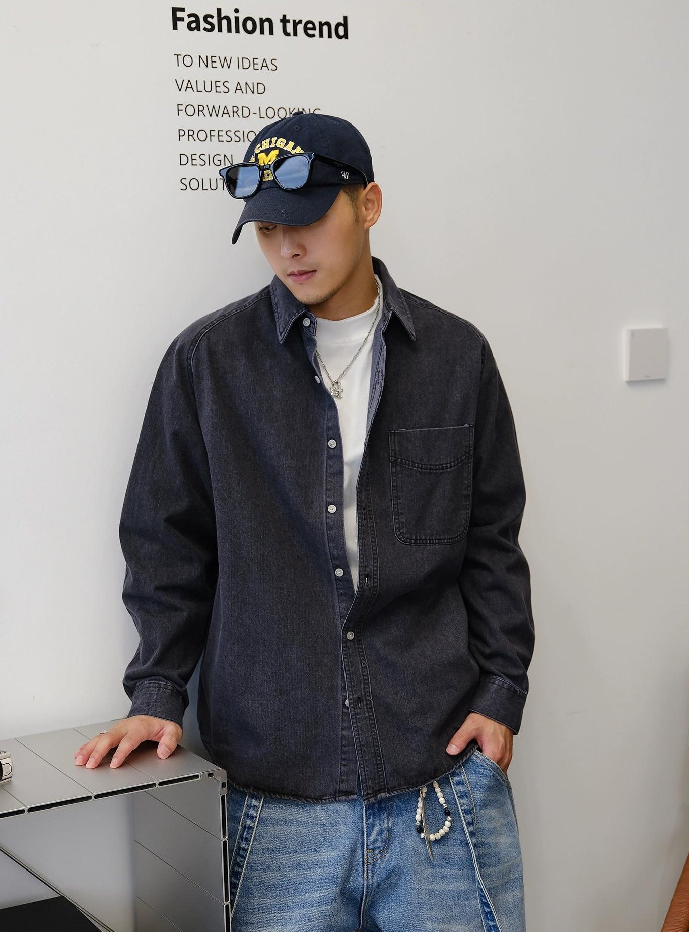 Blue Denim Long Sleeve Shirt