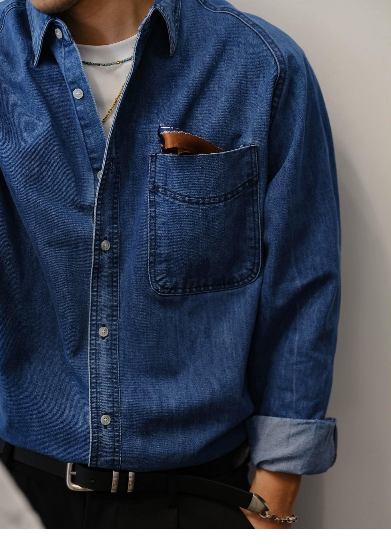 Blue Denim Long Sleeve Shirt