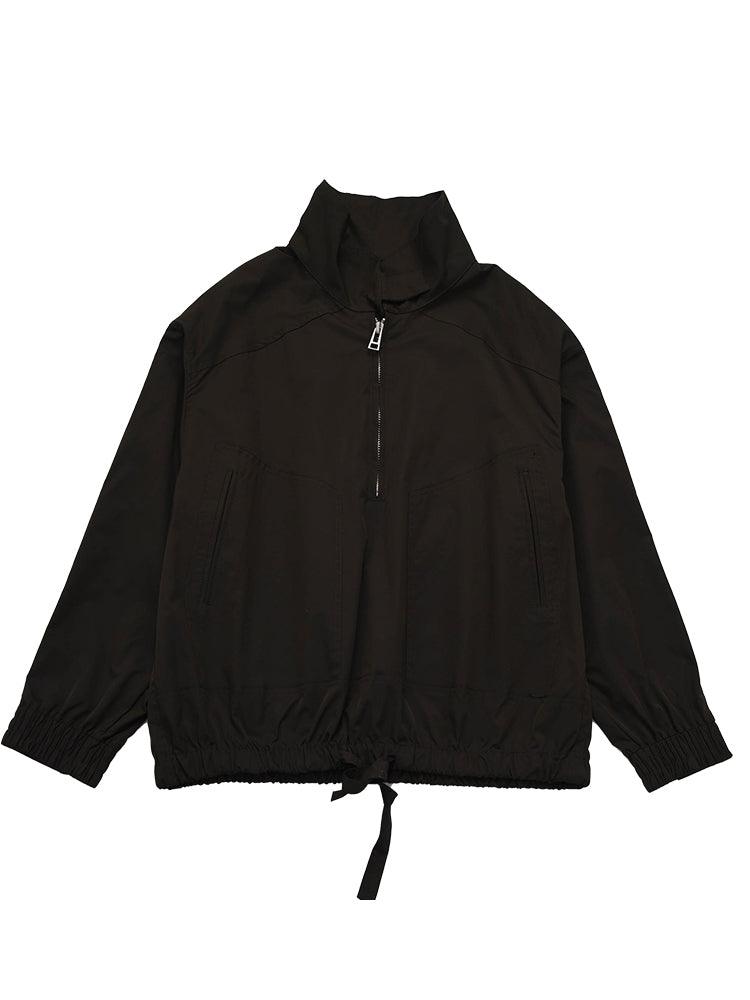 ハーフジップワークウェア スタンディングカラー フードなし