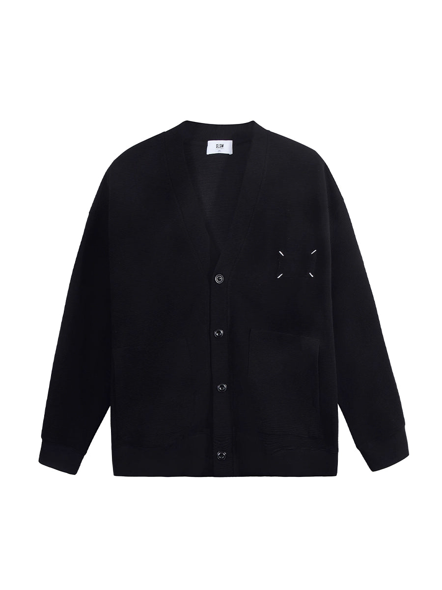 カジュアルニットカーディガン ノーカラージャケット