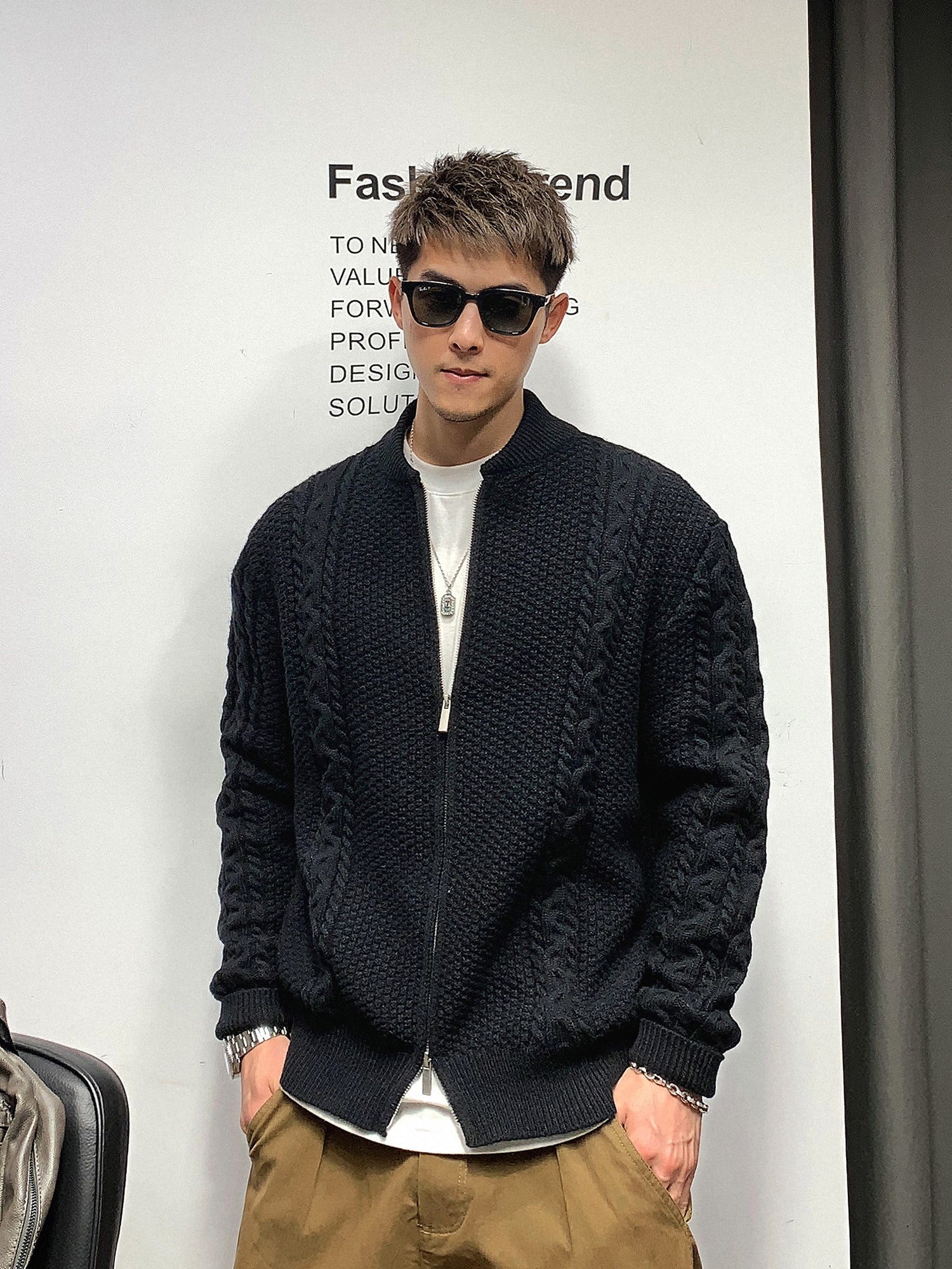 正規店仕入れの NKNIT Cardigan カラーカーディガン グレー Collar ...