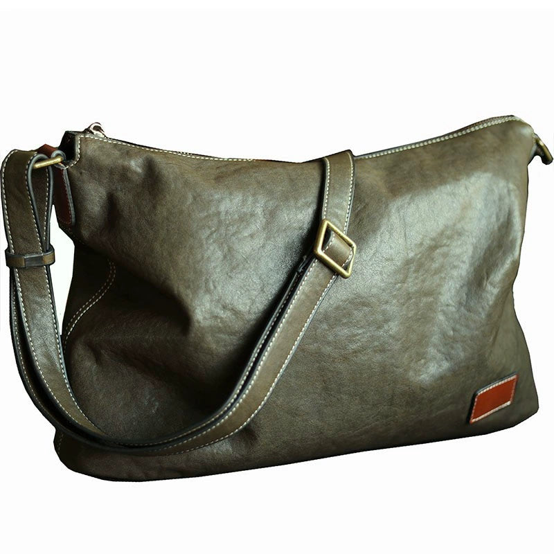 牛革ショルダー スクエアクロスボディバッグ