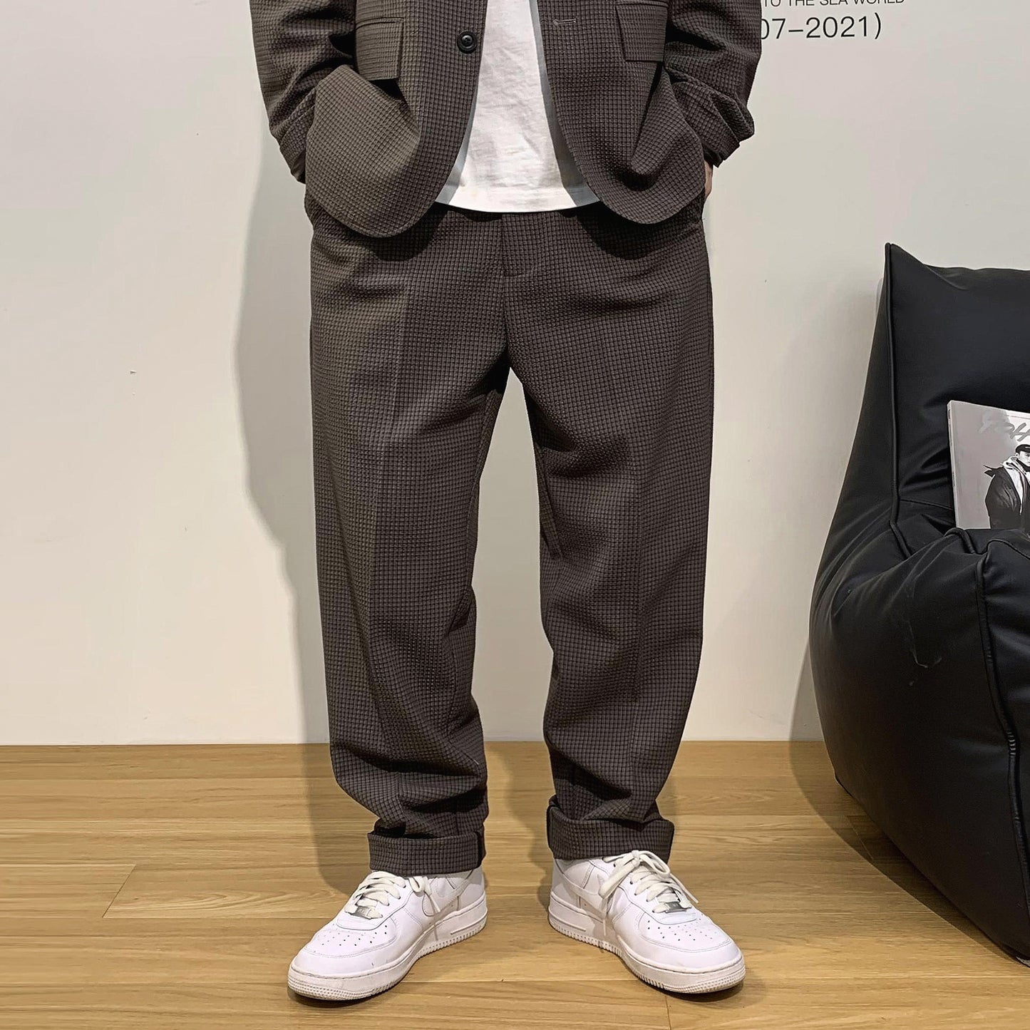 長ズボン チェック パンツ セットアップ