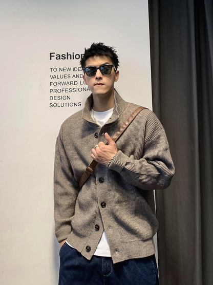 ビンテージカーディガン カラーニットジャケット