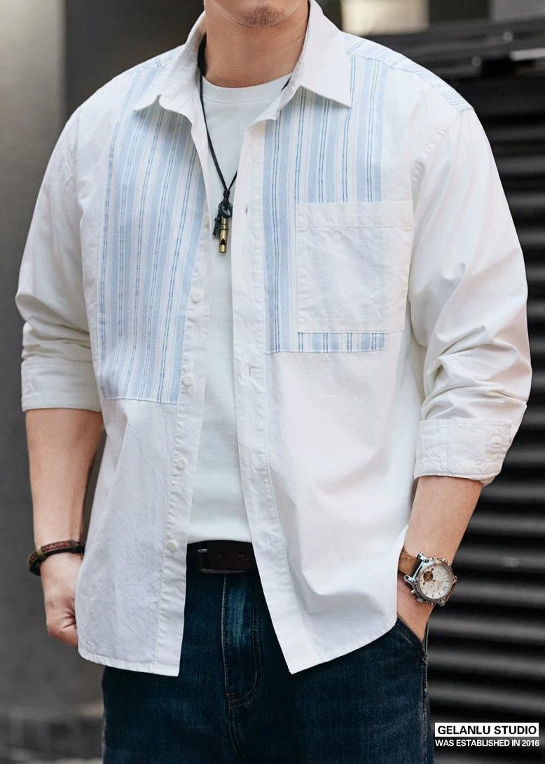 レトロストライプ　カジュアルシャツ