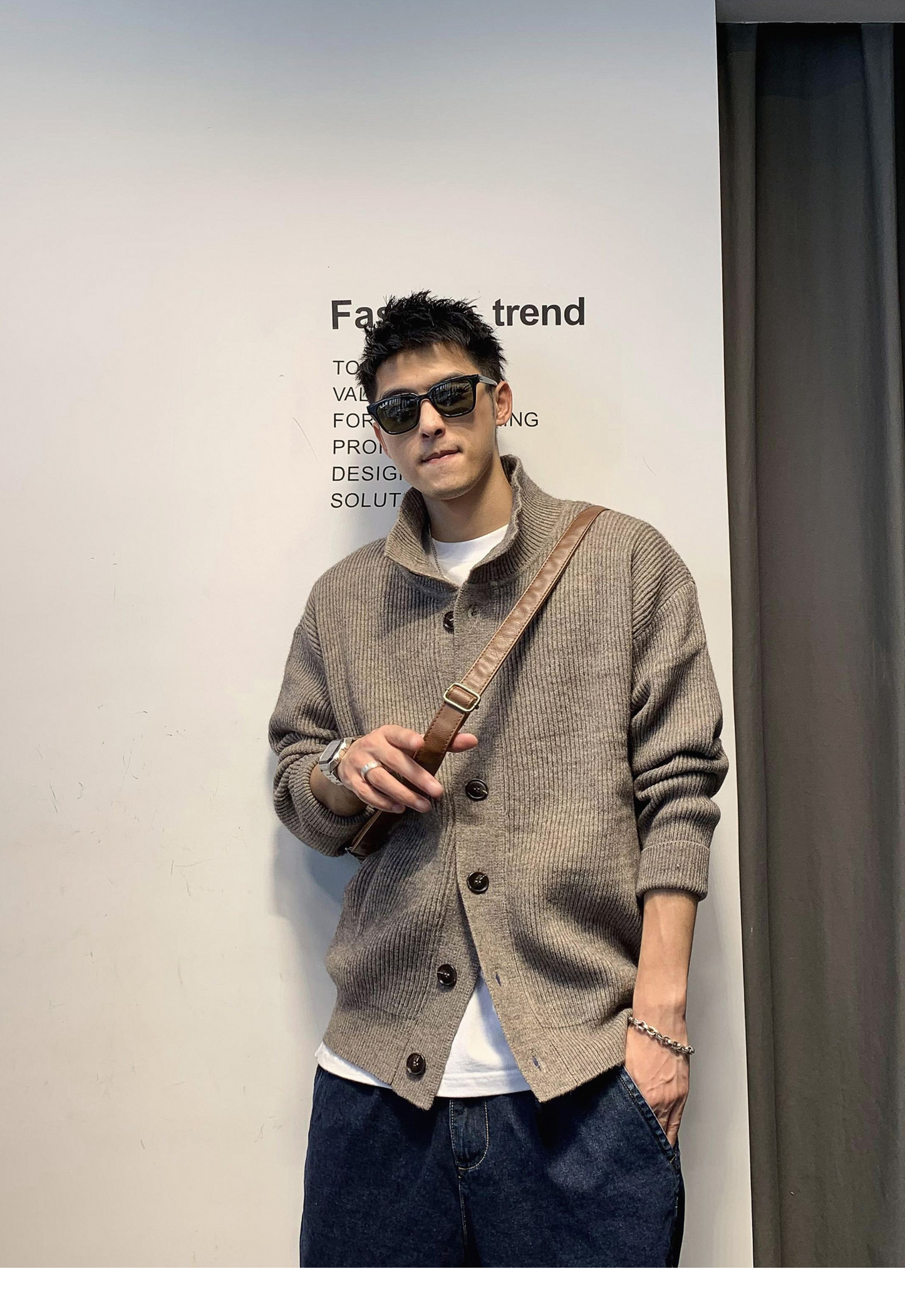 ビンテージカーディガン カラーニットジャケット