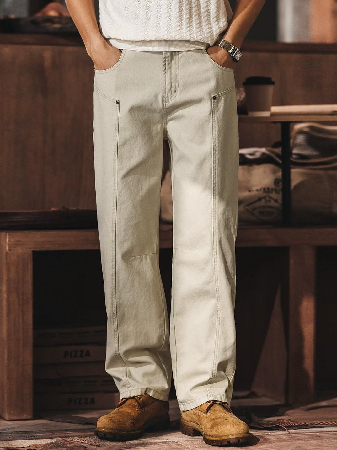 ヴィンテージルーズストレートジーンズ