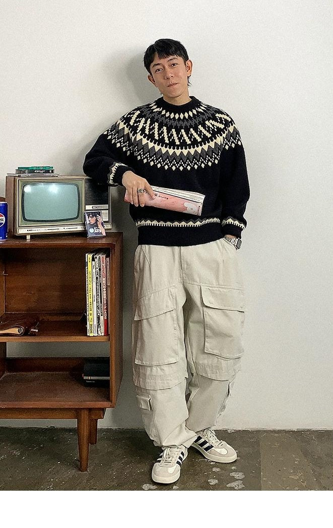Retro Fair Isle Knit Sweater