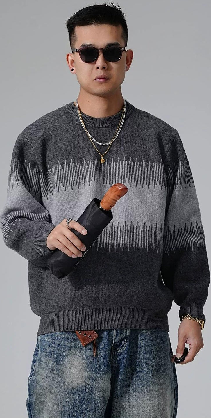 Color Block Round Neck Sweater