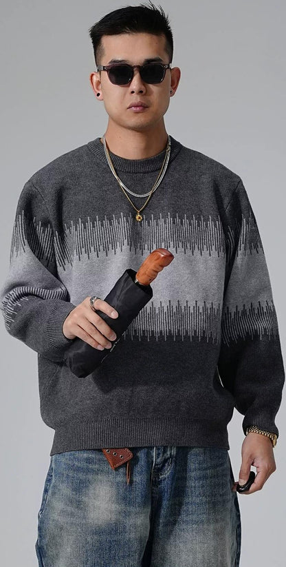 Color Block Round Neck Sweater