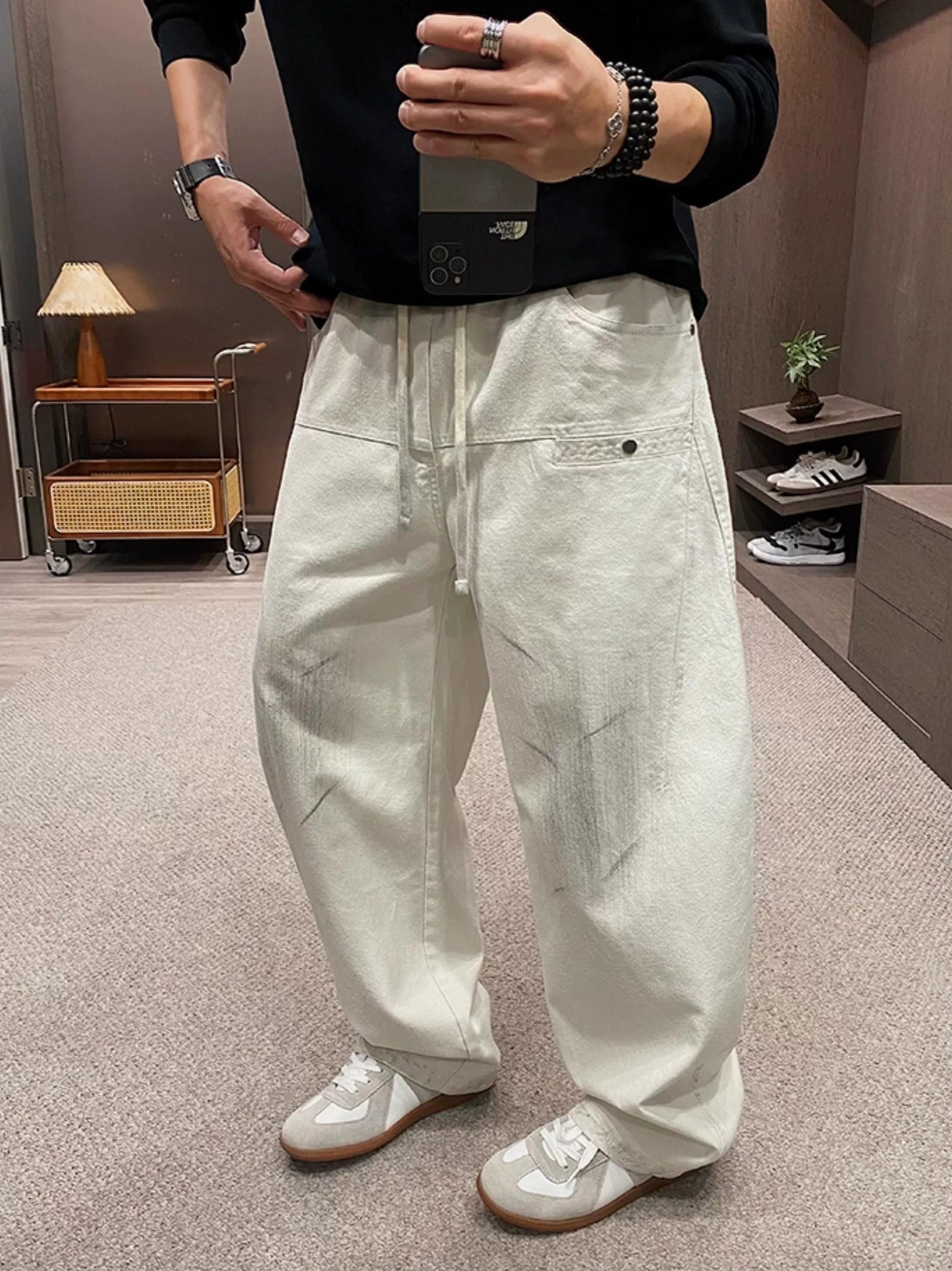 Retro Tie-Dye Wide-Leg Pants