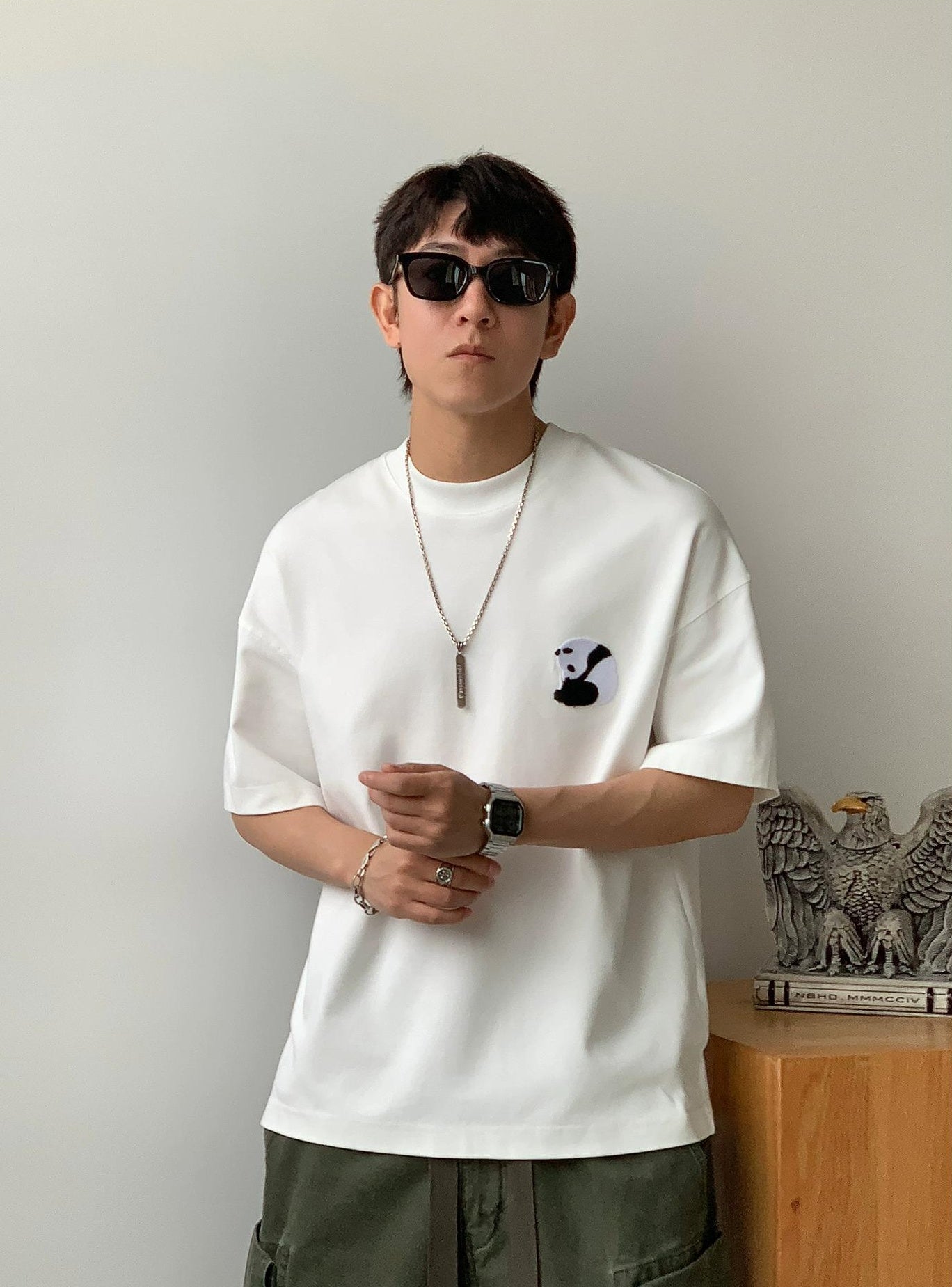 Panda Embroidered Tee
