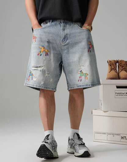 レトロデニムショートパンツ