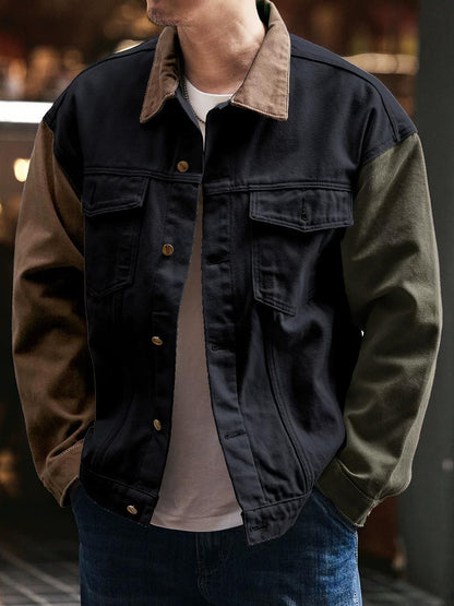 レトロカラー・ブロックジャケット