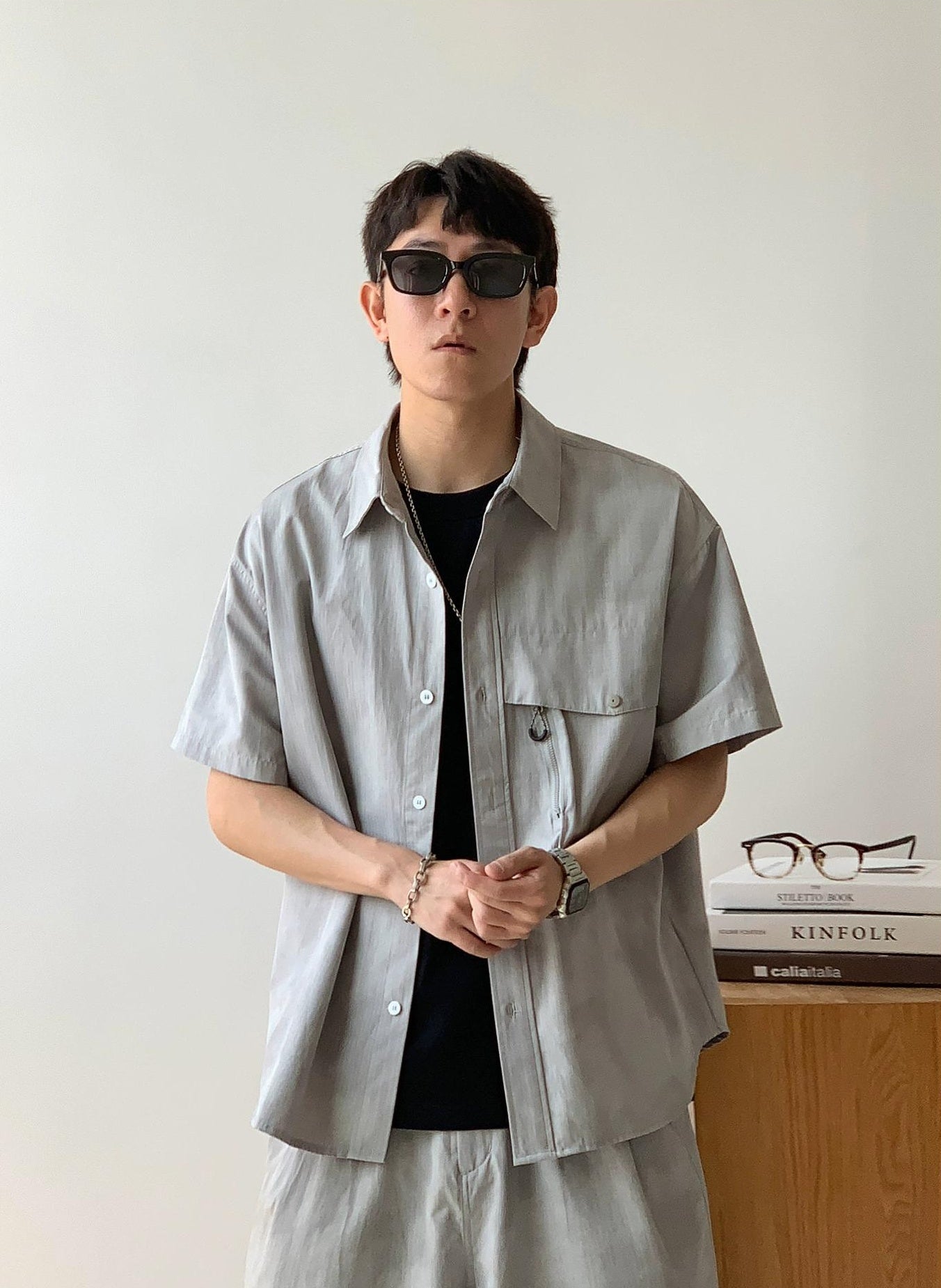 Gray Quick-Dry Casual Shirt