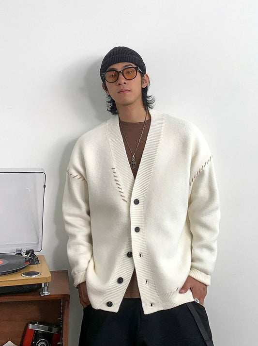 Heavyweight V-neck cardigan
