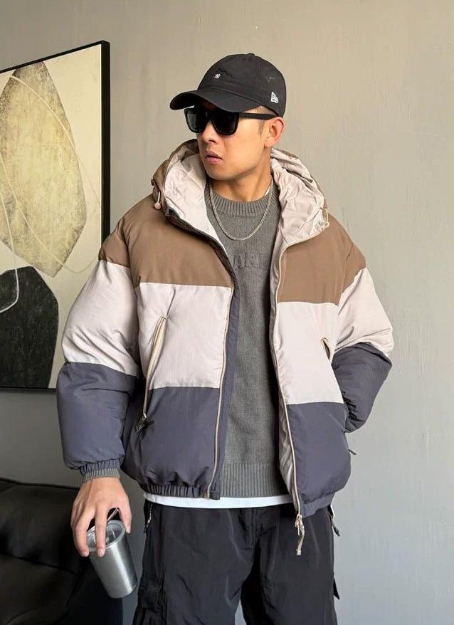 Bold Color Block Hoodie Jacket