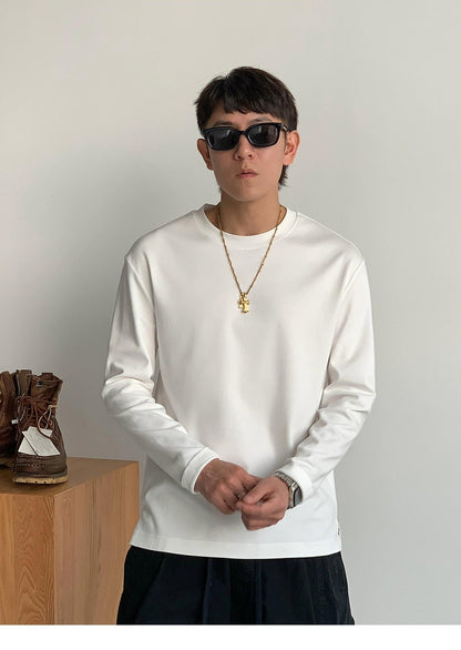 通気性綿ロングスリーブTシャツ