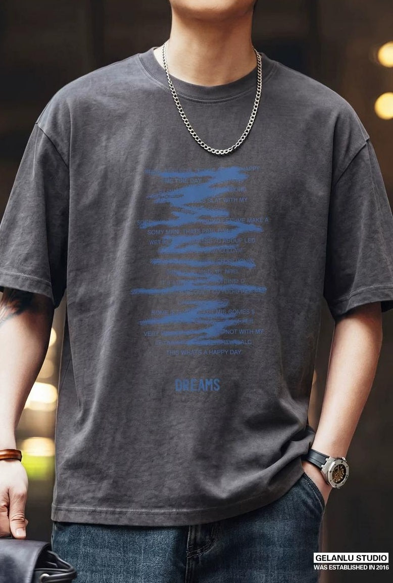 レトロプリント ルーズフィットTシャツ