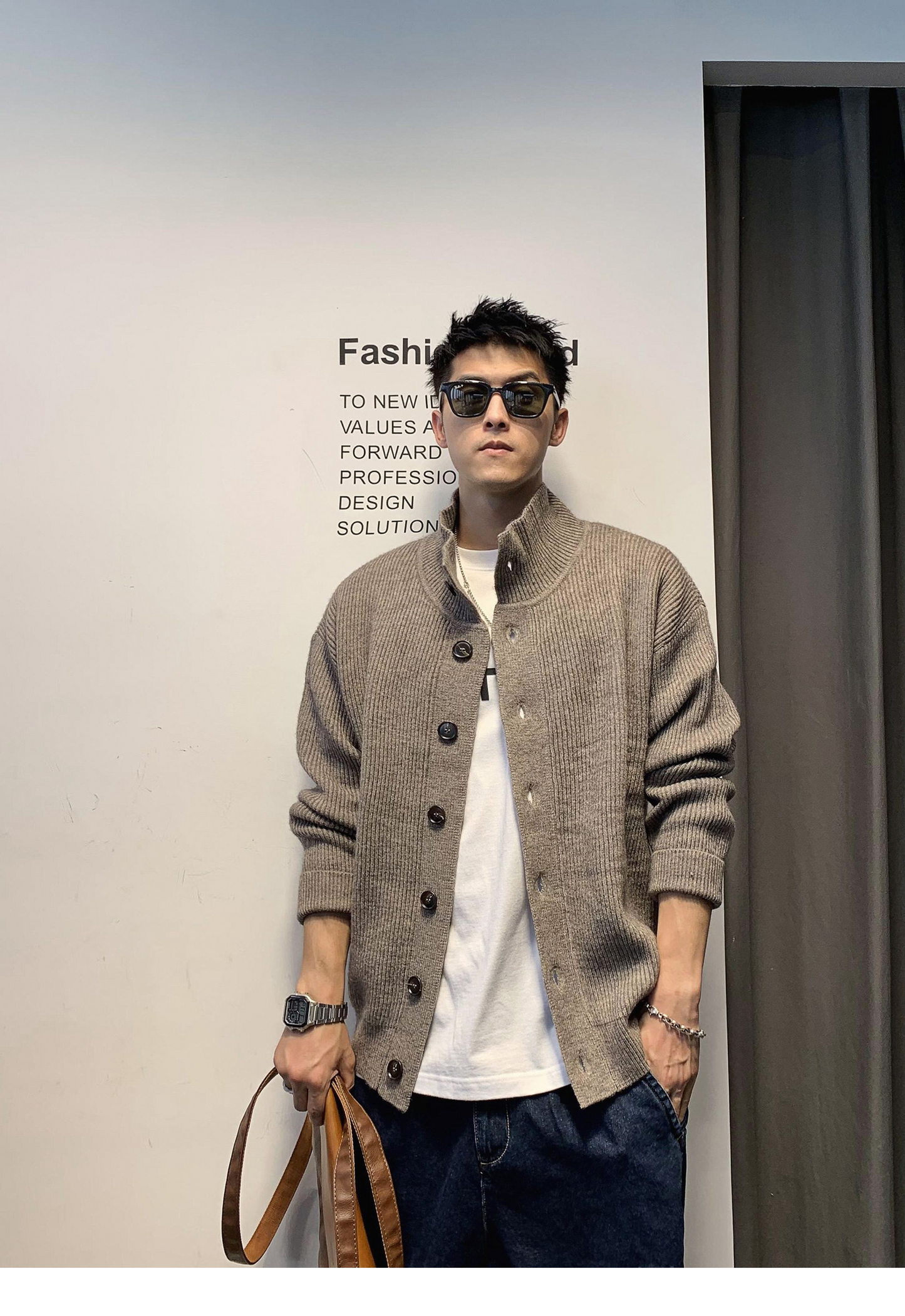 ビンテージカーディガン カラーニットジャケット