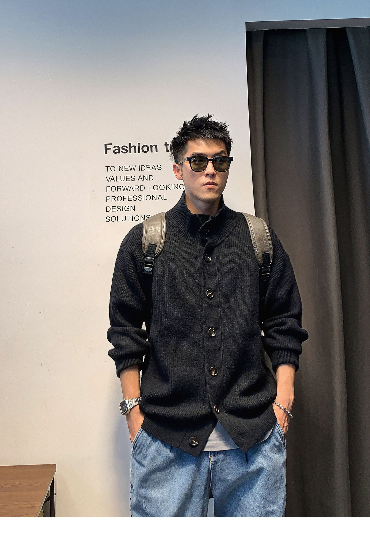 ビンテージカーディガン カラーニットジャケット