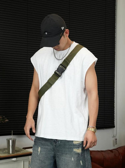 レトロ コットン ノースリーブ Tシャツ