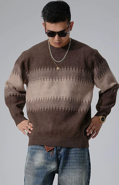 Color Block Round Neck Sweater