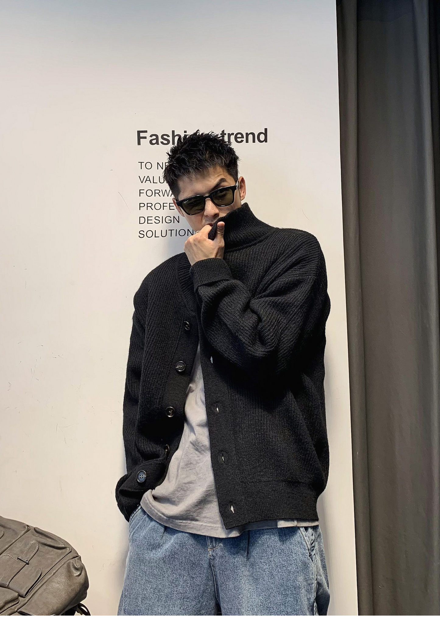 ビンテージカーディガン カラーニットジャケット