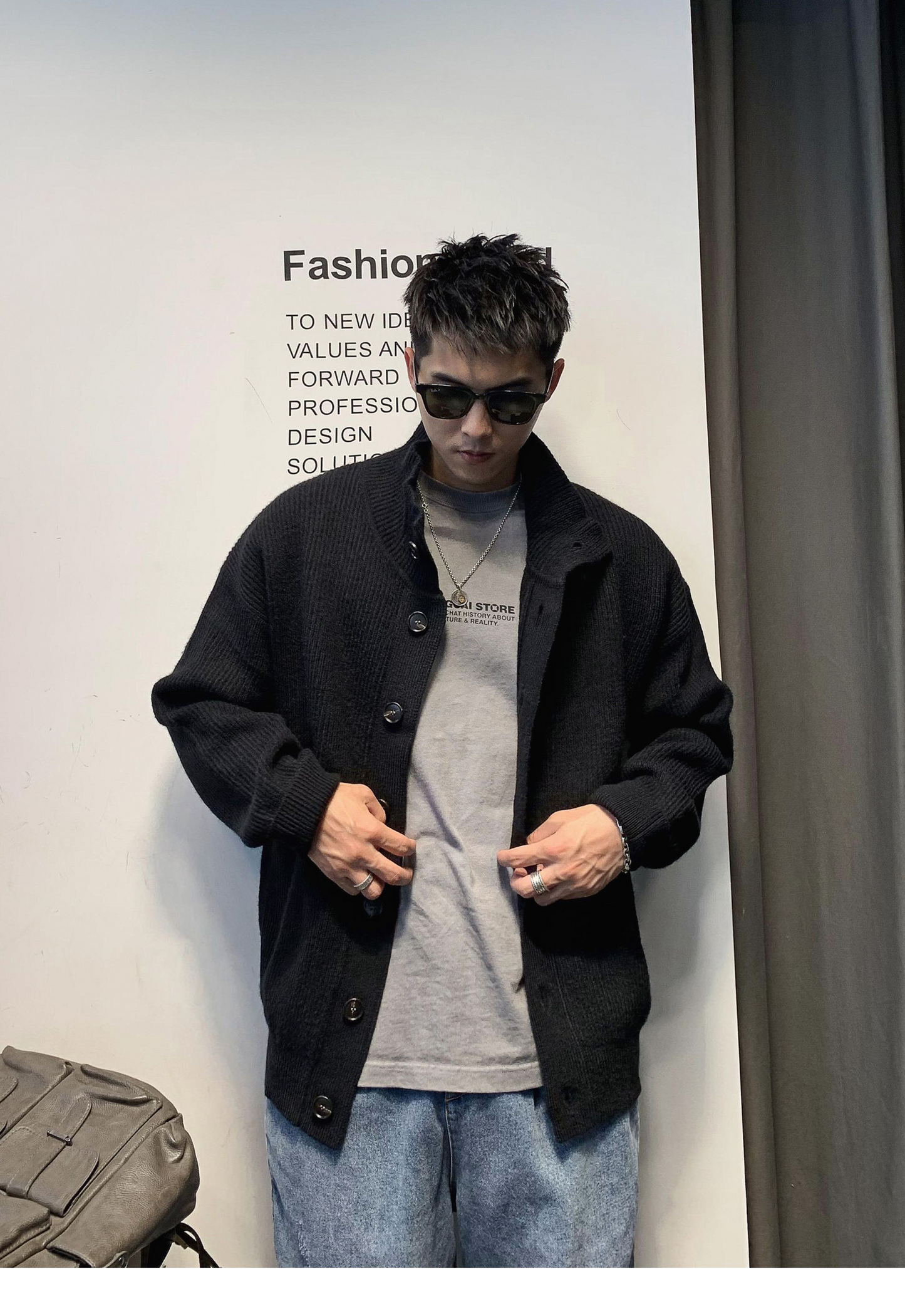 ビンテージカーディガン カラーニットジャケット