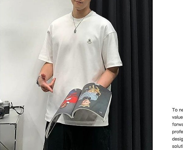 サマー ブreathable エンブロイダード Tシャツ
