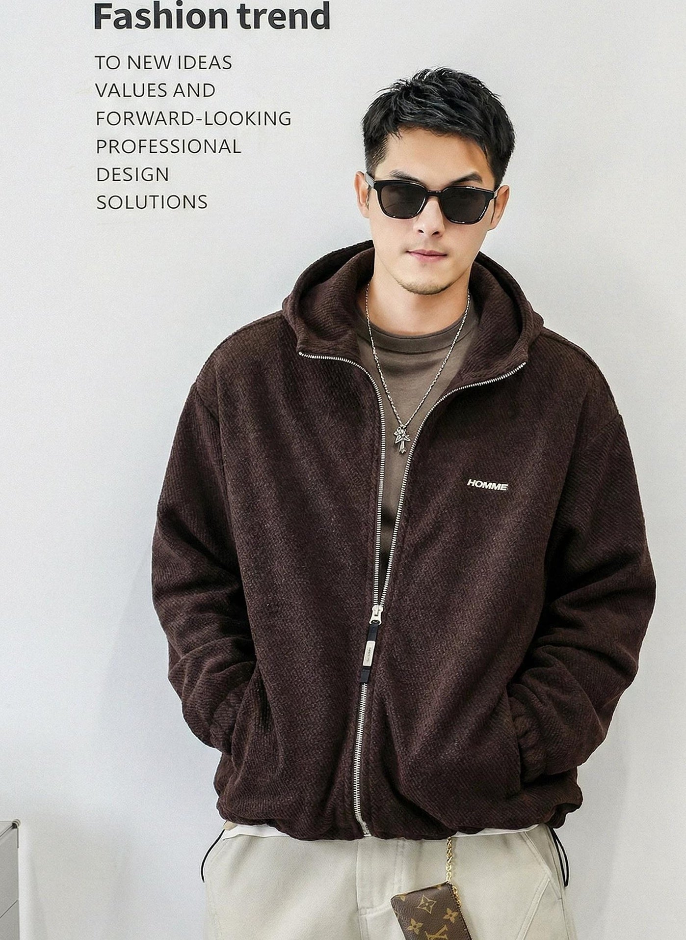 コージー フーデッド カーディガン ジャケット