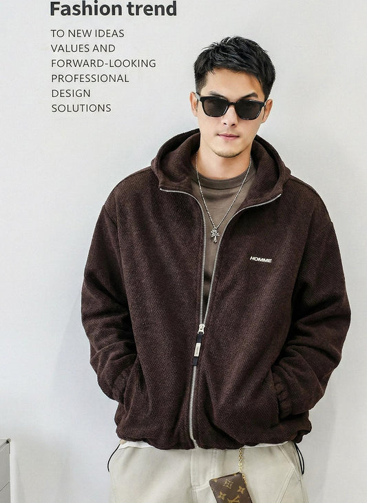 コージー フーデッド カーディガン ジャケット