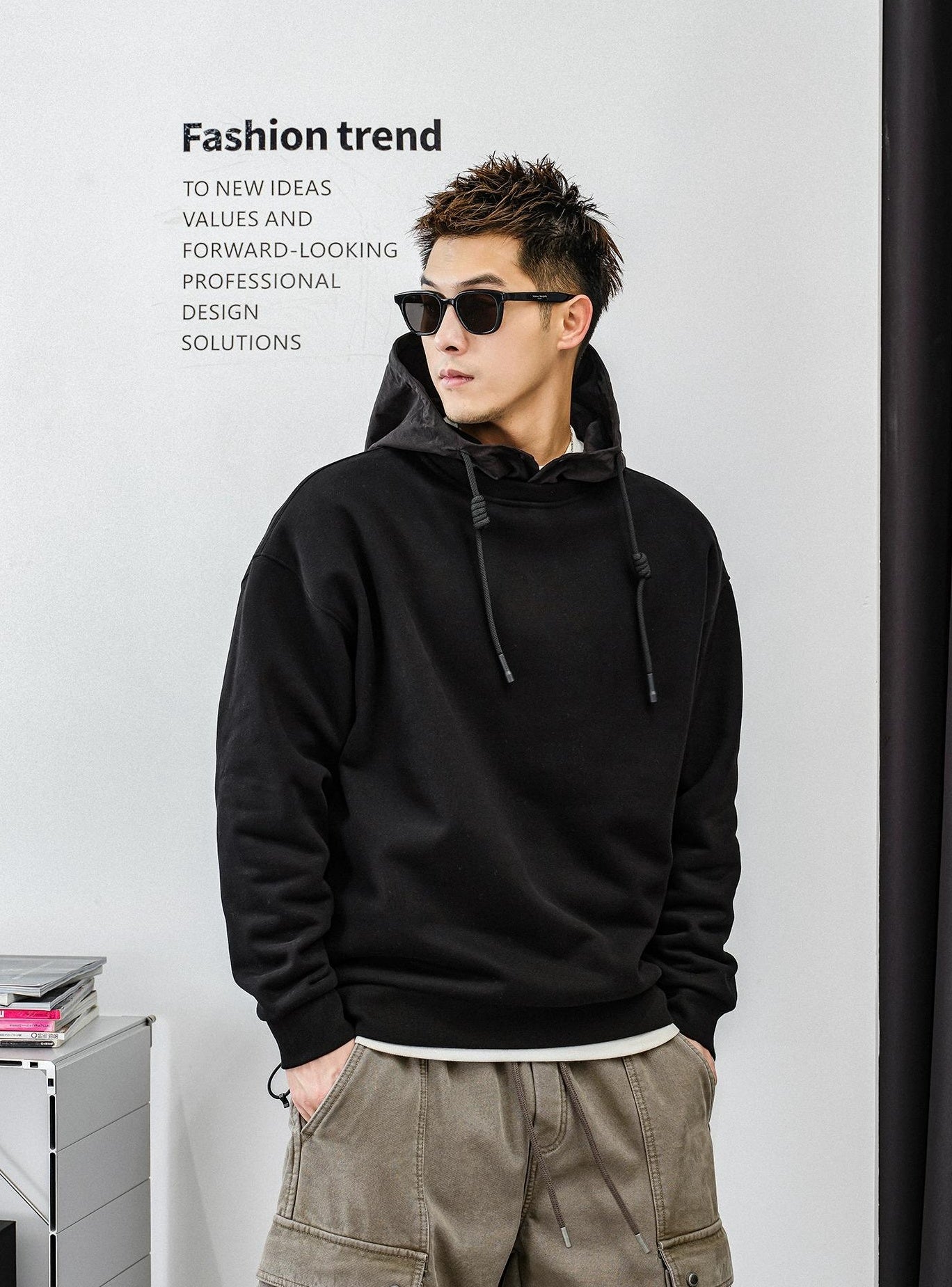 Fleece Liner Black Hoodie