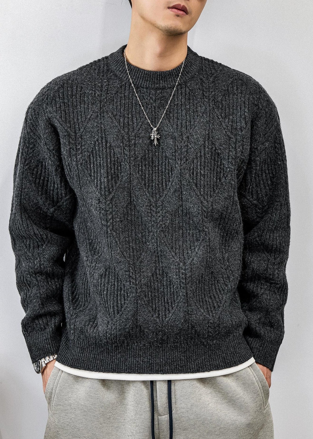 ツイストパターンニットジャンパー