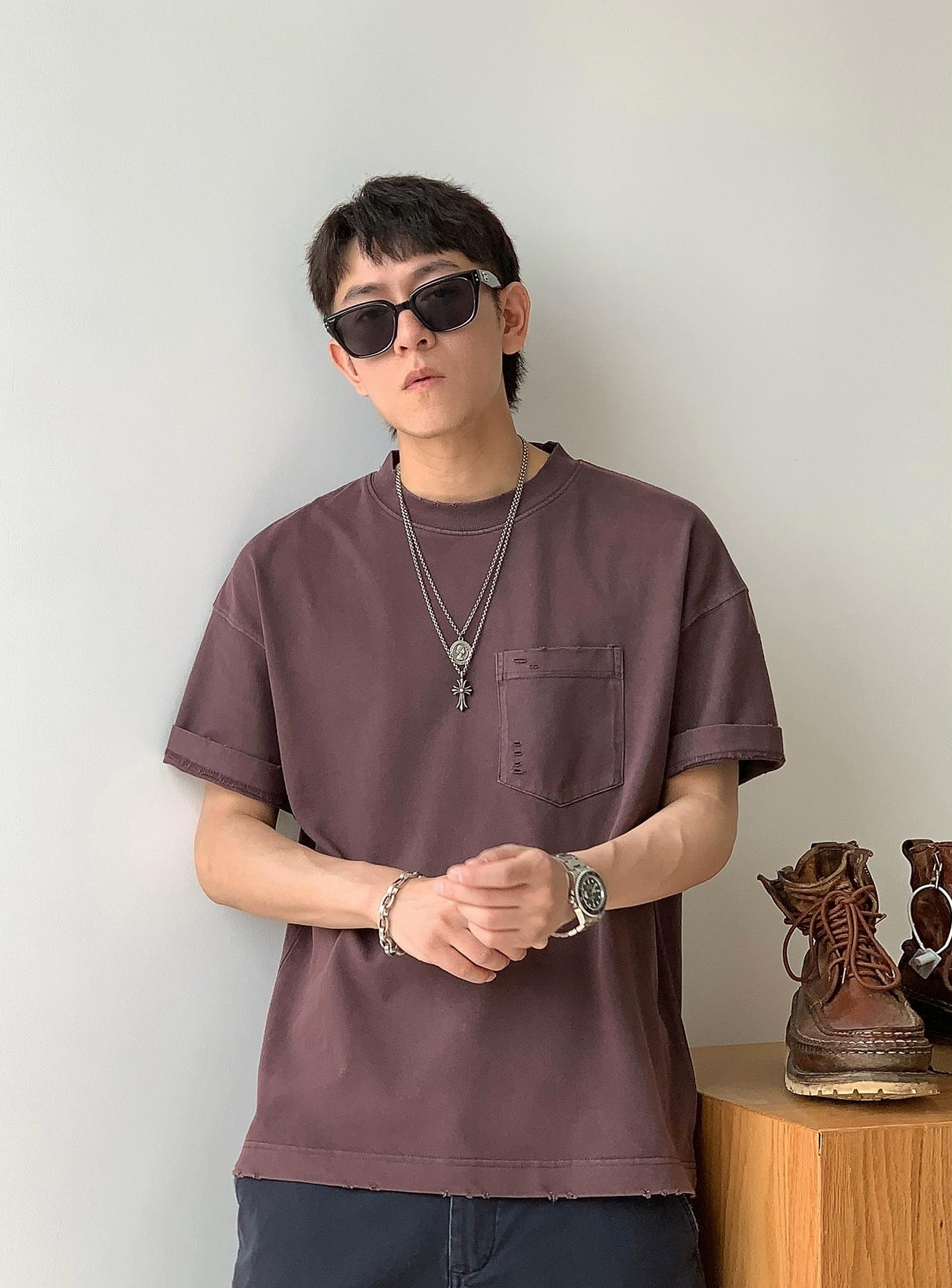 Retro Spliced Pocket Tee