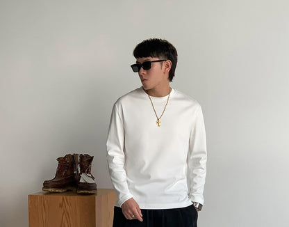 通気性綿ロングスリーブTシャツ