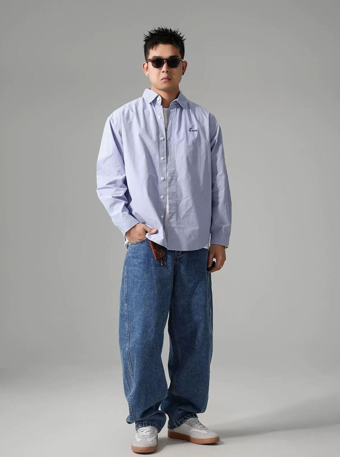 カジュアル刺繍シャツジャケット