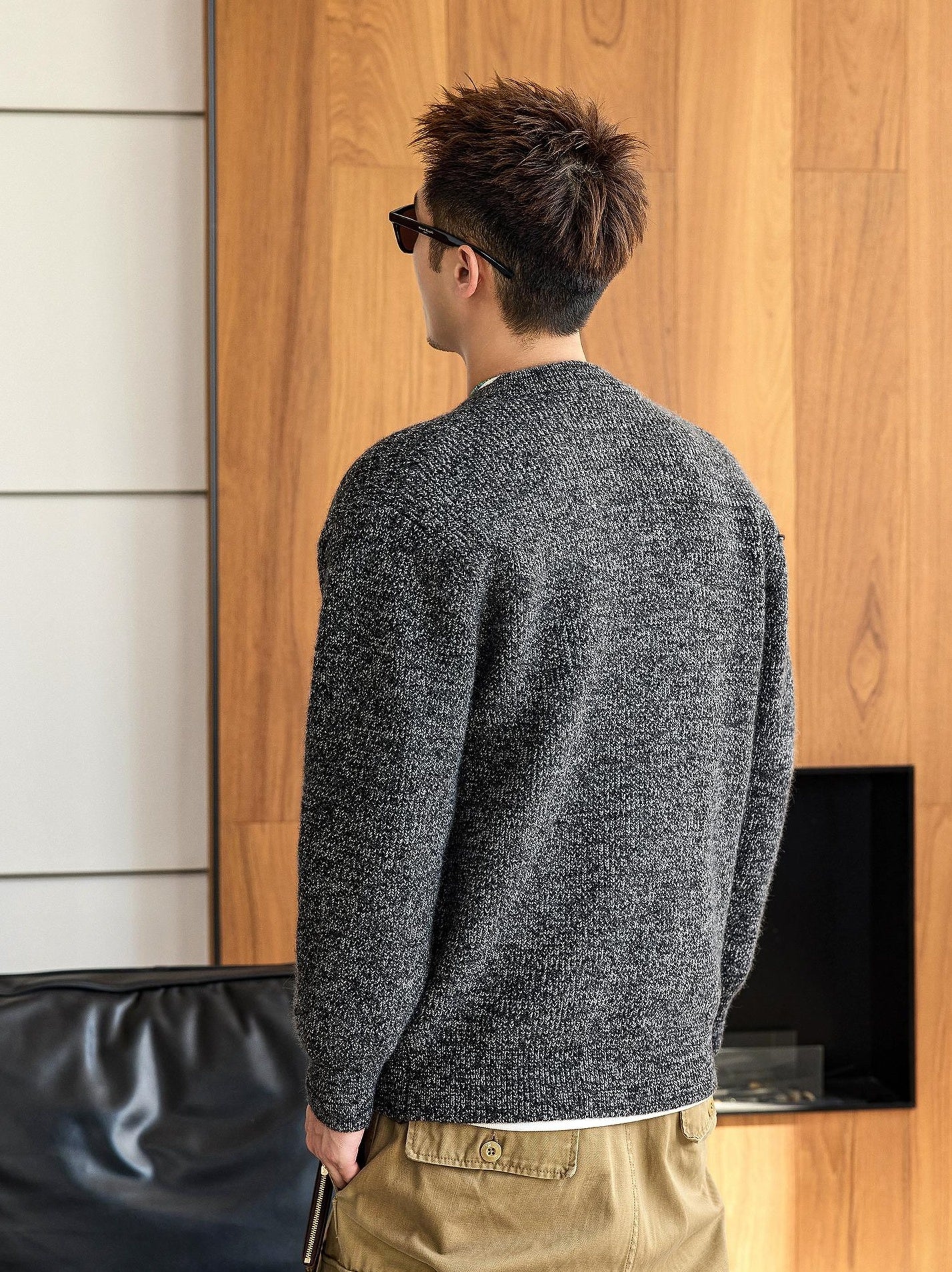 Black knit cardigan jacket