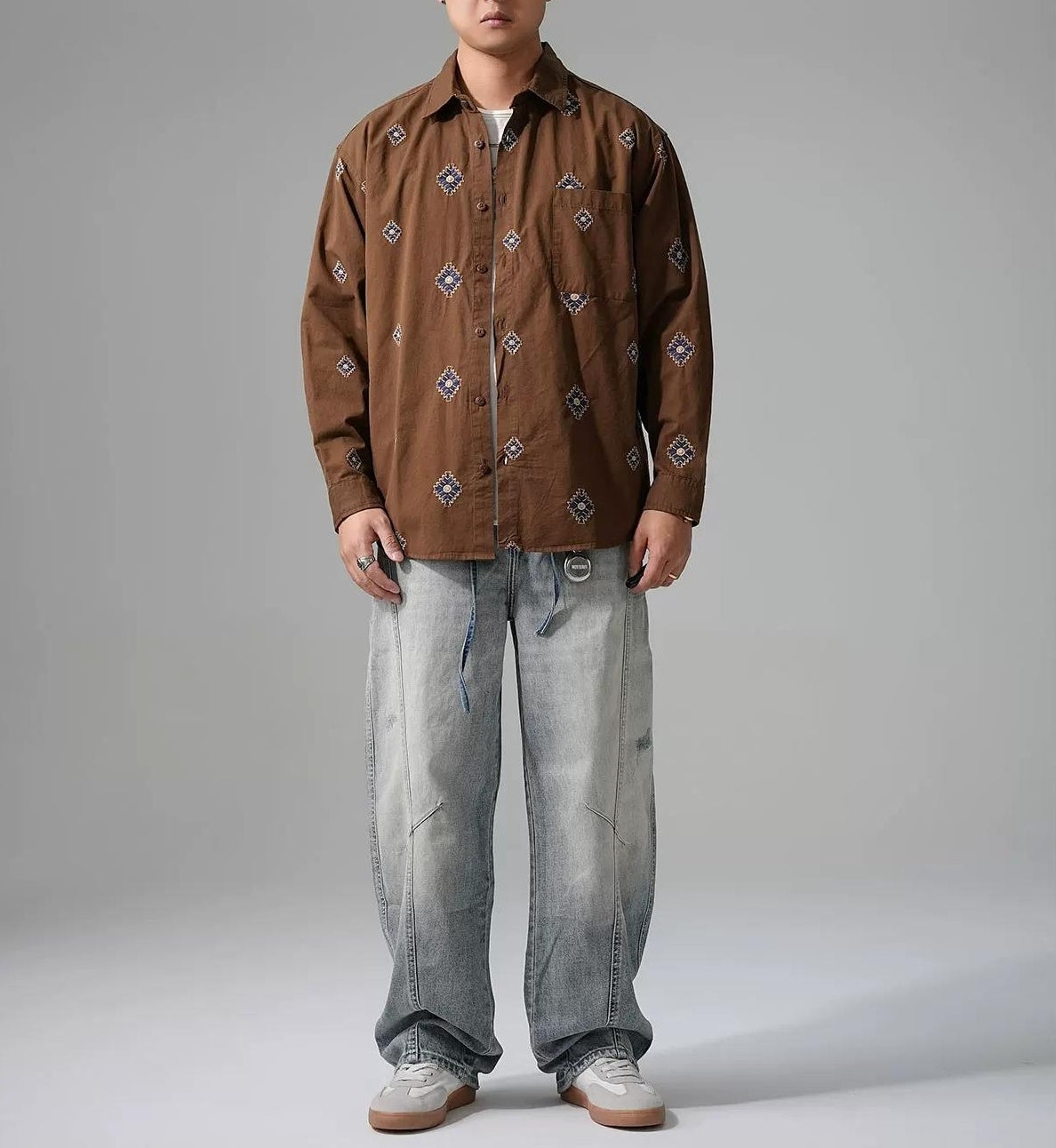 刺繍ロングスリーブシャツ