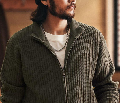 Retro Blue Knit Cardigan