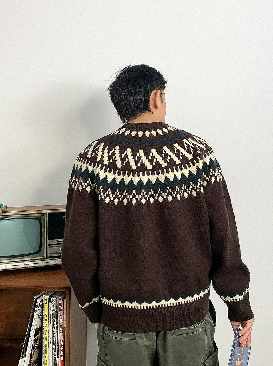 Retro Fair Isle Knit Sweater